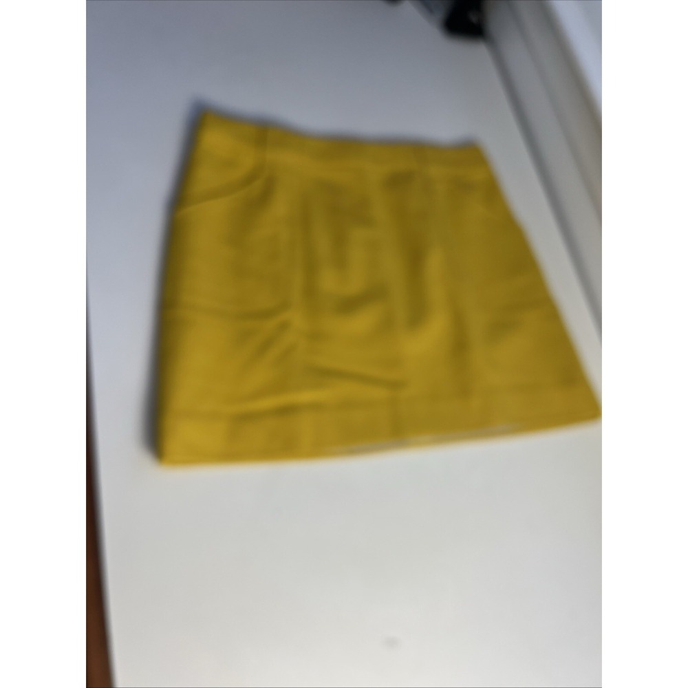 J. Crew Pencil Mini Skirt Wool  Yellow Zipper‎ Pockets, Size 4 Lined